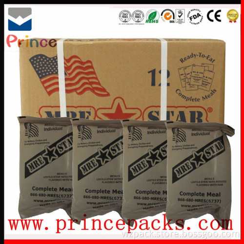 New products, mre meals ready to eat from china bag factory
